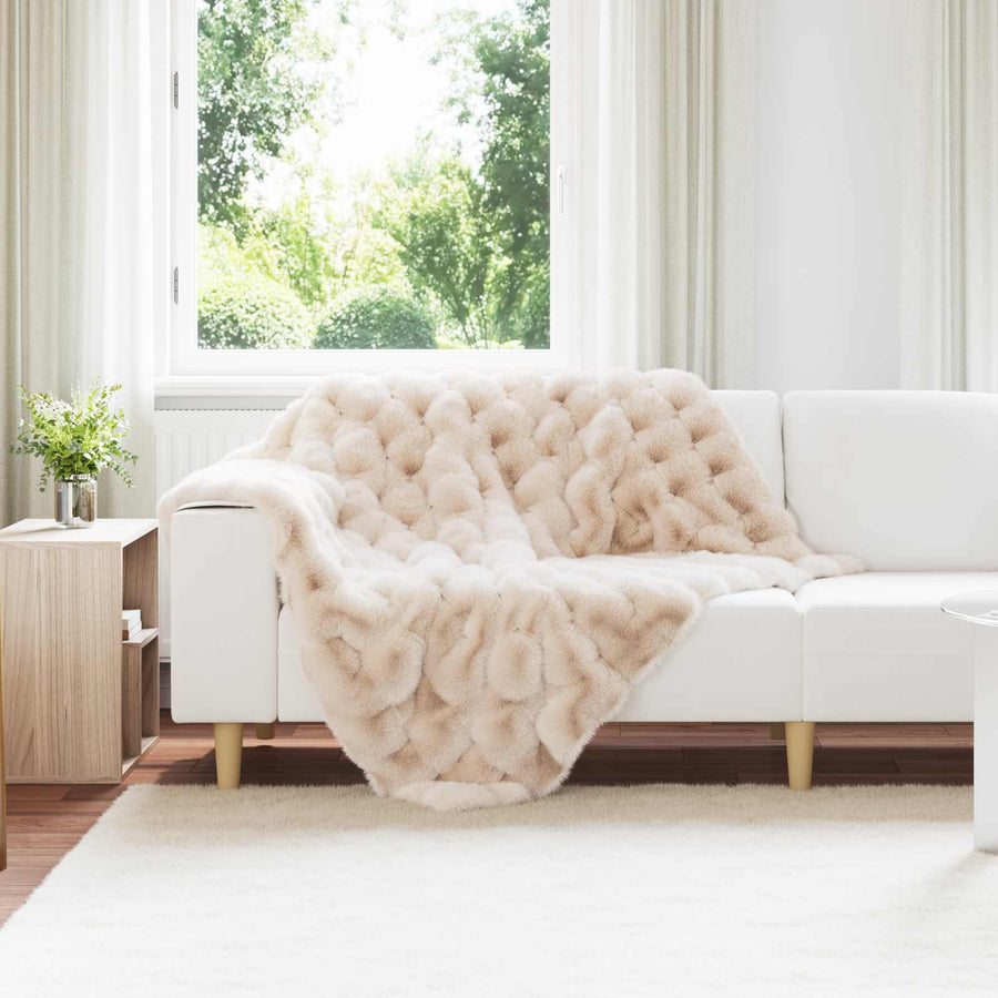 Neppels Konijnenbont Deken Beige 130 x 150 cm Polyester