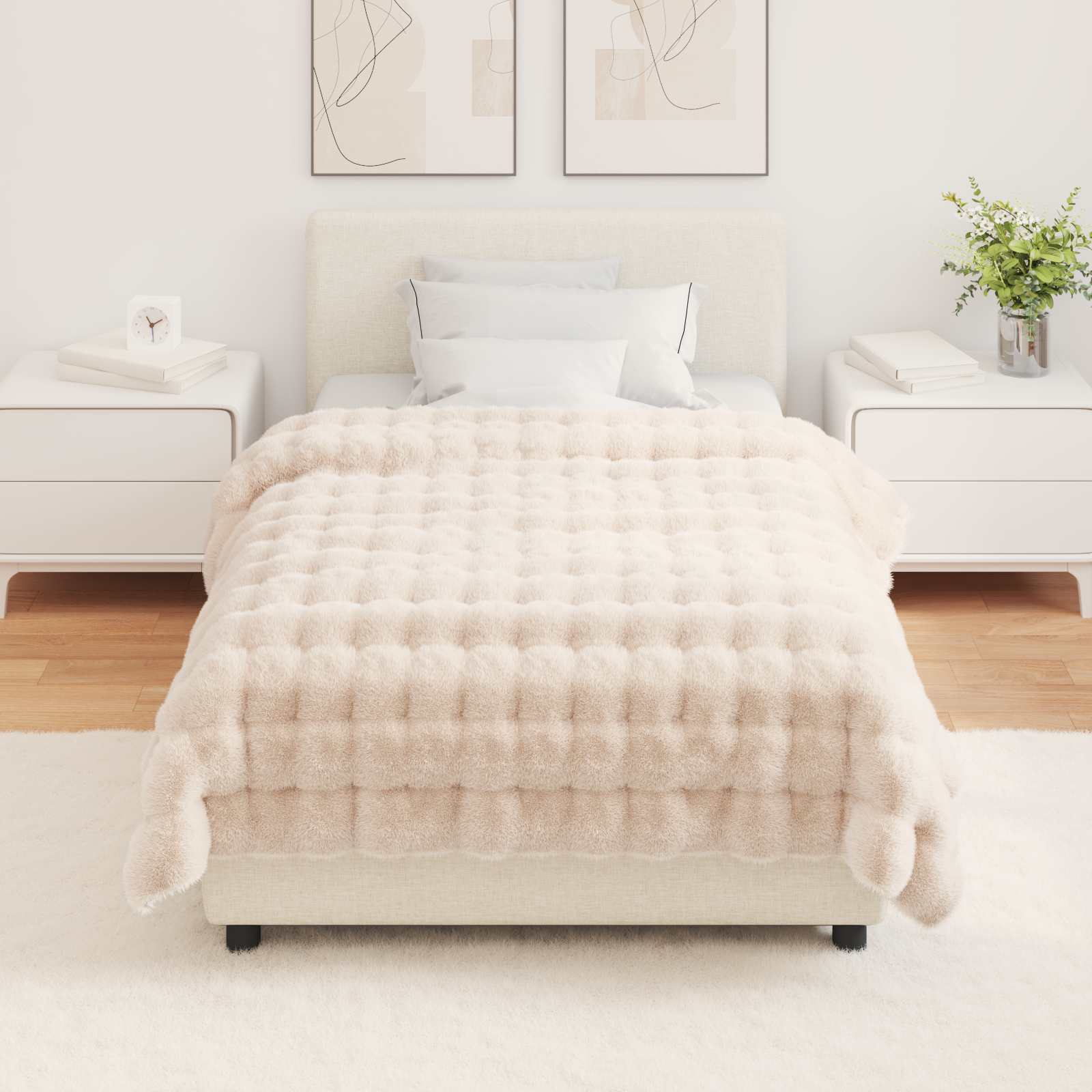 Neppels Konijnenbont Deken Beige 130 x 150 cm Polyester