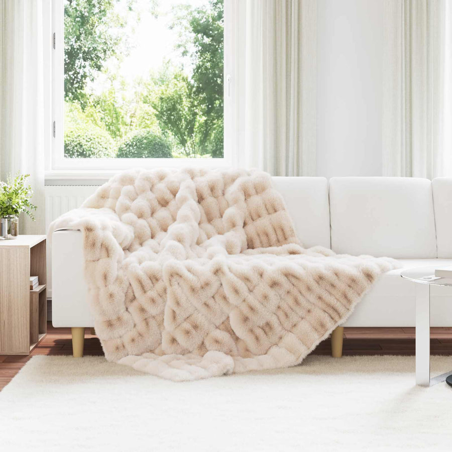 Neppels Konijnenbont Deken Beige 150 x 220 cm Polyester