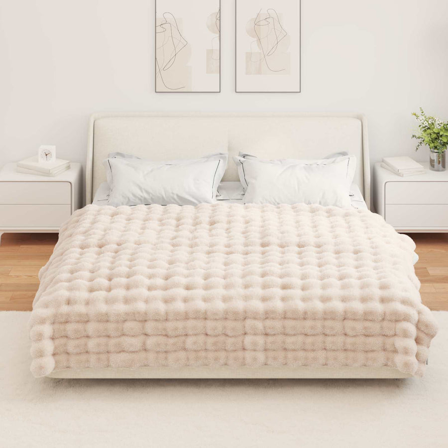 Neppels Konijnenbont Deken Beige 150 x 220 cm Polyester
