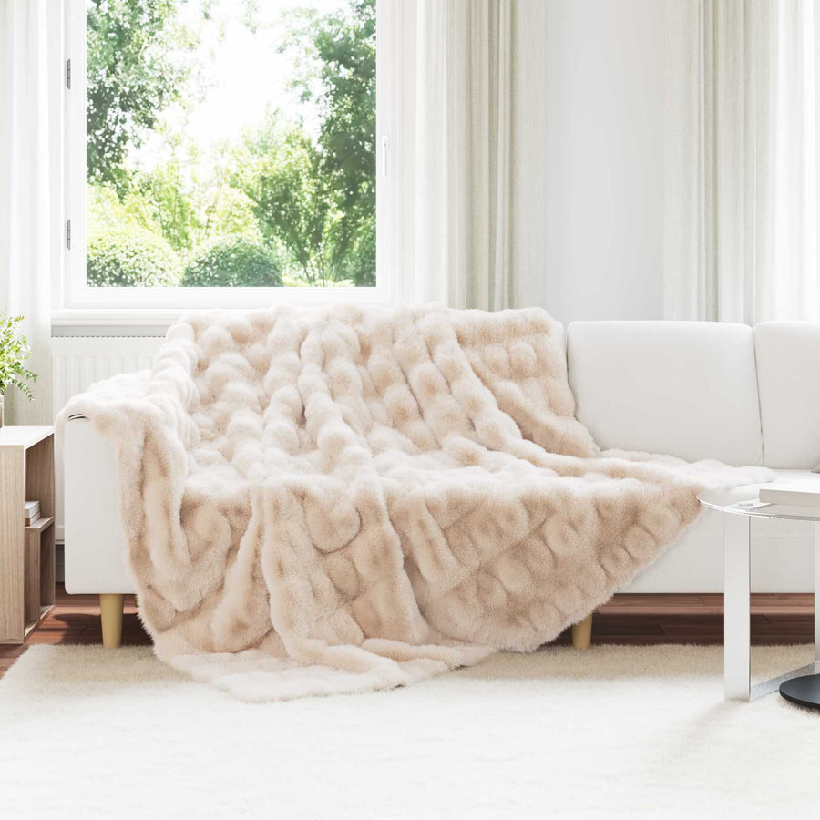 Neppels Konijnenbont Deken Beige 240 x 270 cm Polyester