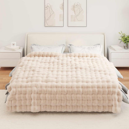 Neppels Konijnenbont Deken Beige 240 x 270 cm Polyester