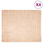 Non-slip imitation rabbit fur blanket Olite 4 pcs Beige 130 x 150 cm