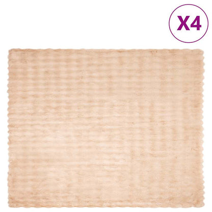 Neppels Konijnenbont Deken 4 pcs Beige 130 x 150 cm Polyester