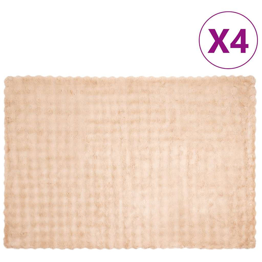 Neppels Konijnenbont Deken 4 pcs Beige 150 x 220 cm Polyester