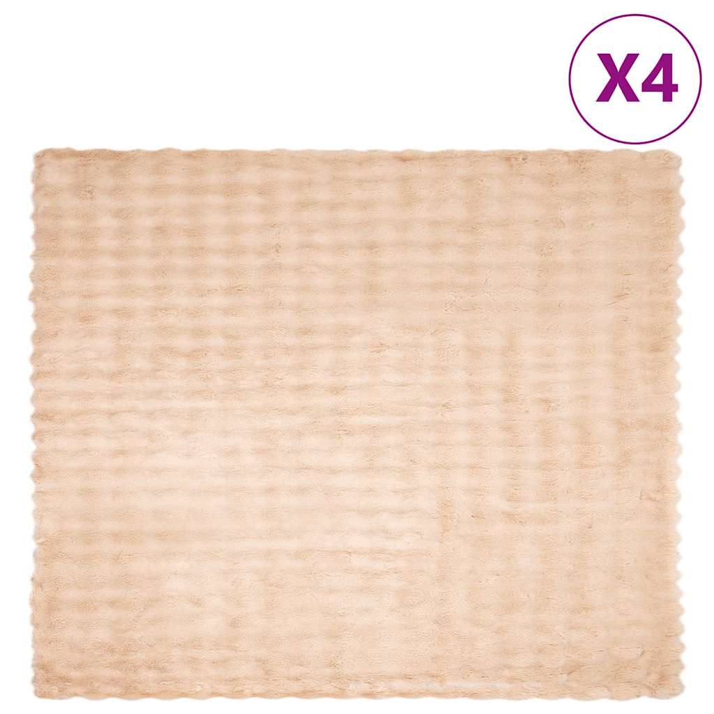 Neppels Konijnenbont Deken 4 pcs Beige 220 x 240 cm Polyester