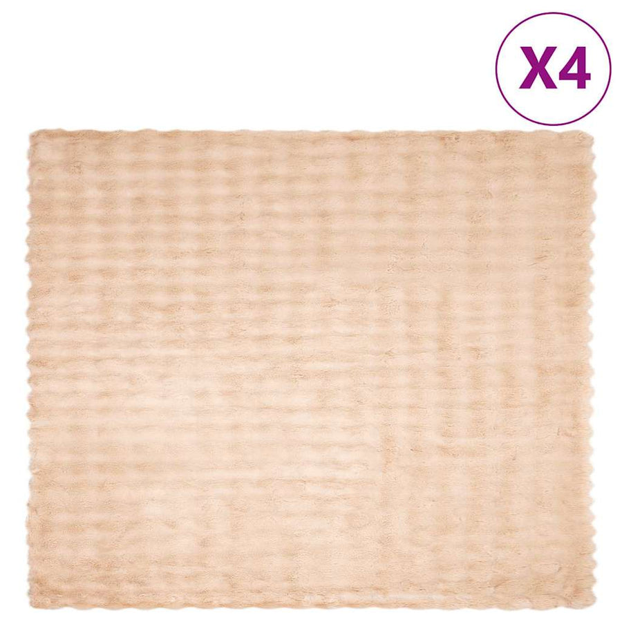 Neppels Konijnenbont Deken 4 pcs Beige 220 x 240 cm Polyester