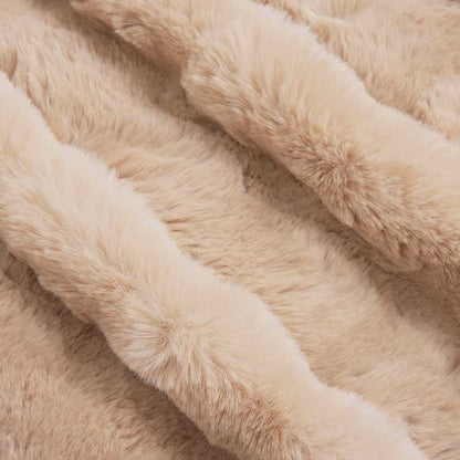 Neppels Konijnenbont Deken 4 pcs Beige 240 x 270 cm Polyester
