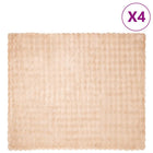 Non-slip faux rabbit fur blanket Olite 4 pcs Beige 240 x 270 cm