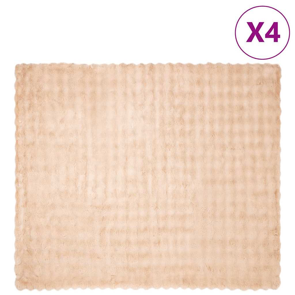 Neppels Konijnenbont Deken 4 pcs Beige 240 x 270 cm Polyester