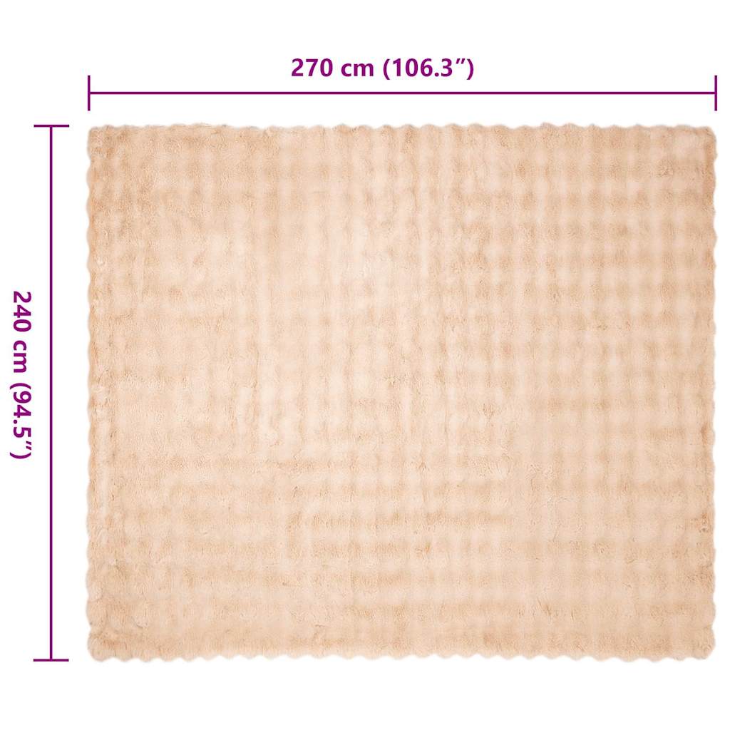 Neppels Konijnenbont Deken 4 pcs Beige 240 x 270 cm Polyester