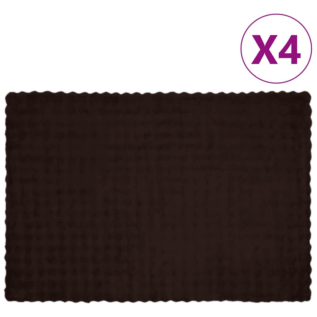 Neppels Konijnenbont Deken 4 pcs Kameel 150 x 220 cm Polyester