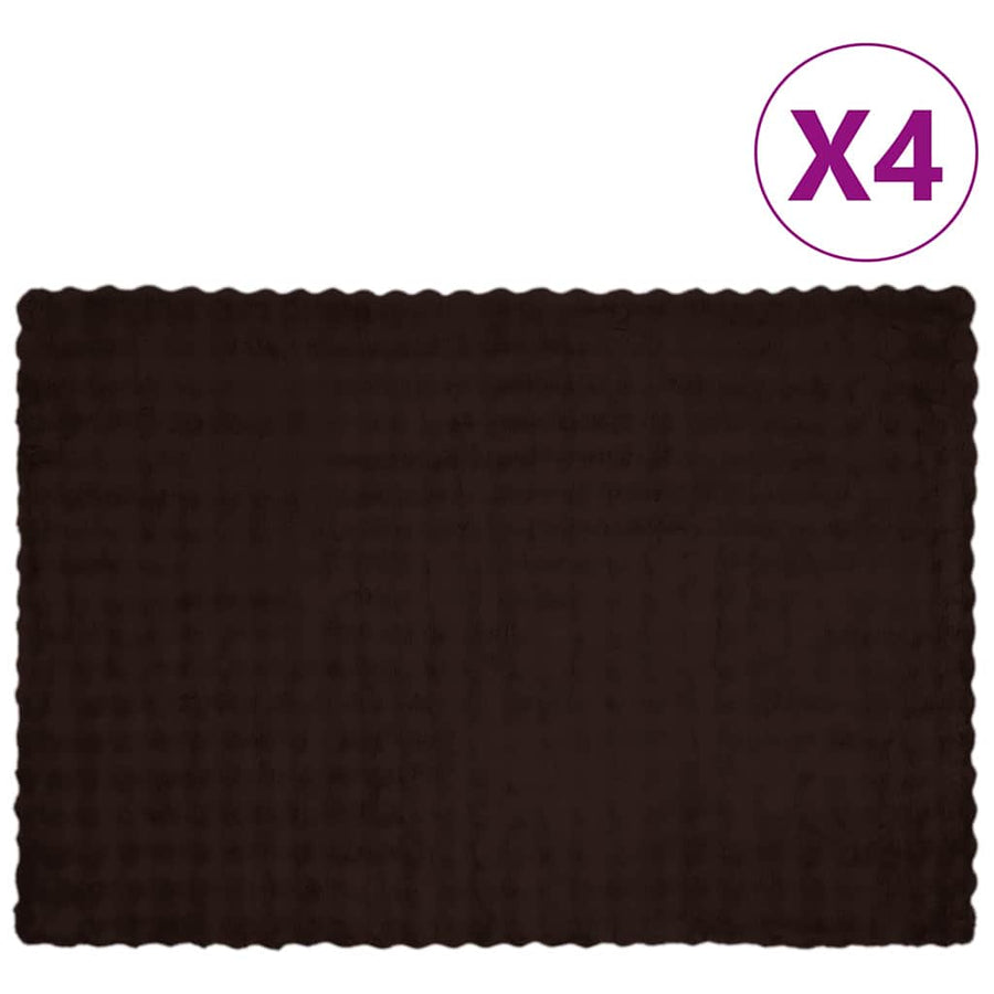 Neppels Konijnenbont Deken 4 pcs Kameel 150 x 220 cm Polyester