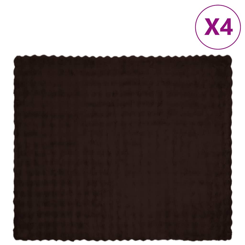 Neppels Konijnenbont Deken 4 pcs Kameel 240 x 270 cm Polyester
