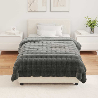 Neppels Konijnenbont Deken Donkergrijs 130 x 150 cm Polyester