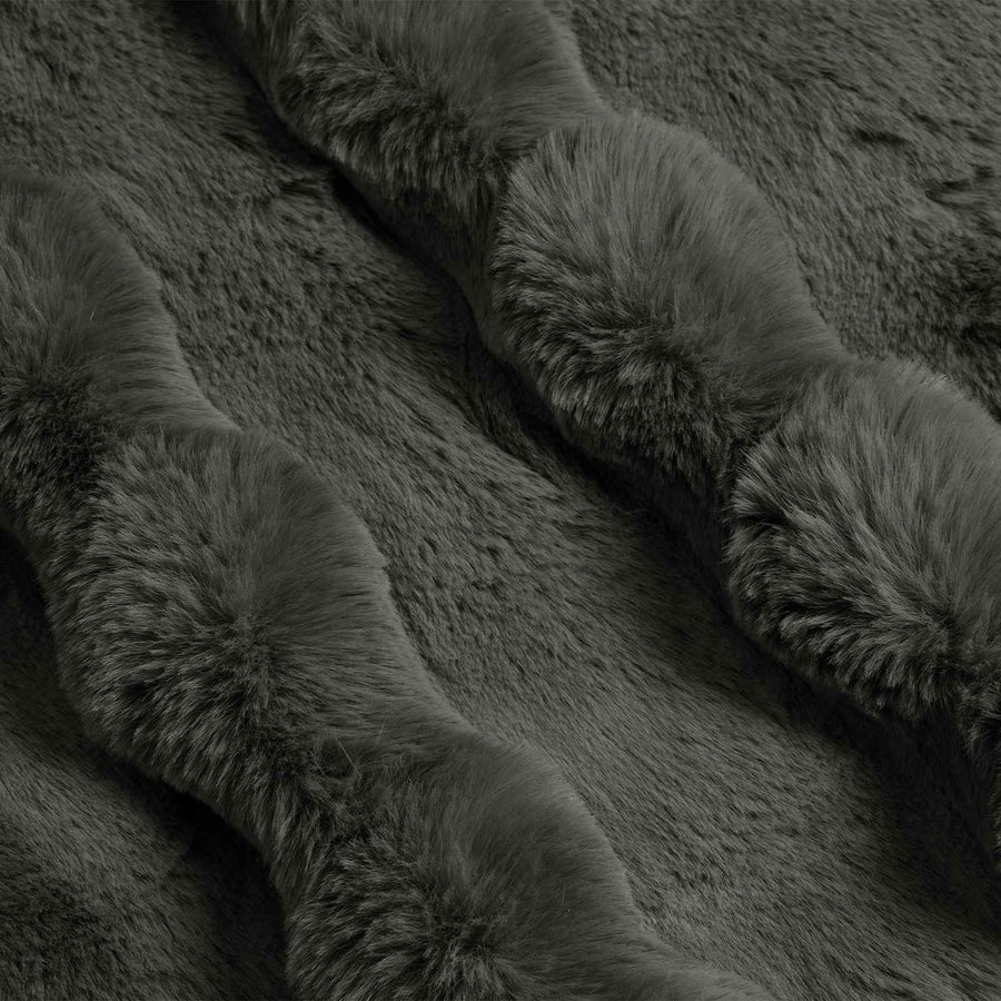 Neppels Konijnenbont Deken Donkergrijs 150 x 220 cm Polyester