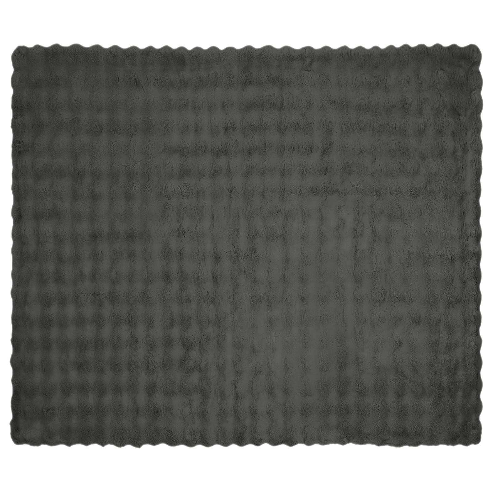 Neppels Konijnenbont Deken Donkergrijs 240 x 270 cm Polyester