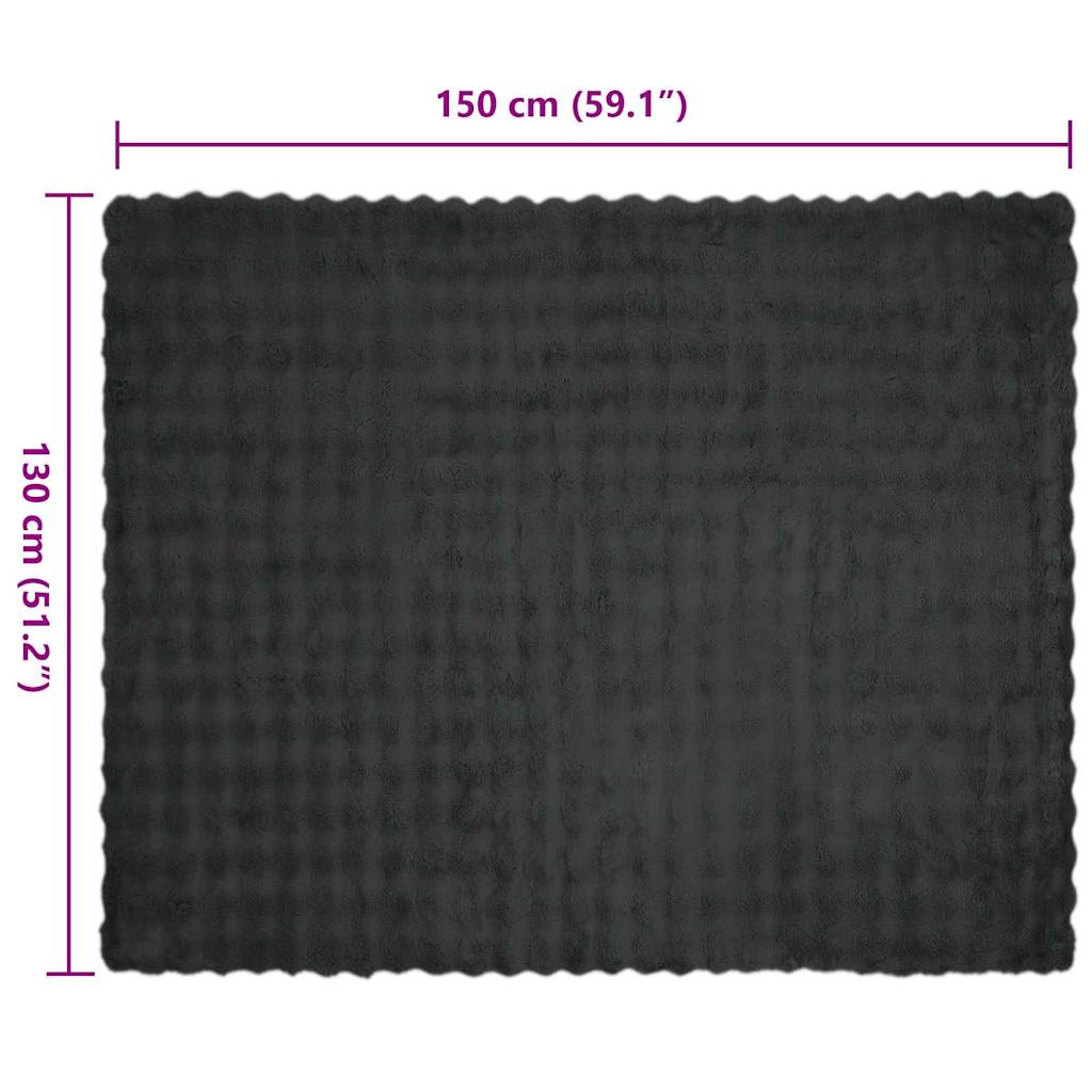 Neppels Konijnenbont Deken 4 pcs Donkergrijs 130 x 150 cm