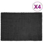 Non-slip faux rabbit fur blanket Olite 4 pcs Dark grey