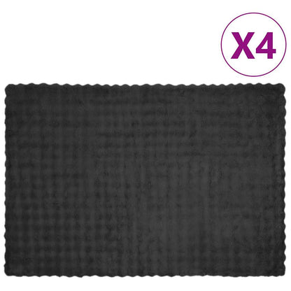 Neppels Konijnenbont Deken 4 pcs Donkergrijs 150 x 220 cm