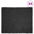 Non-slip faux rabbit fur blanket Olite 4 pcs Dark grey