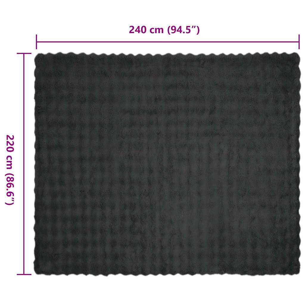 Neppels Konijnenbont Deken 4 pcs Donkergrijs 220 x 240 cm