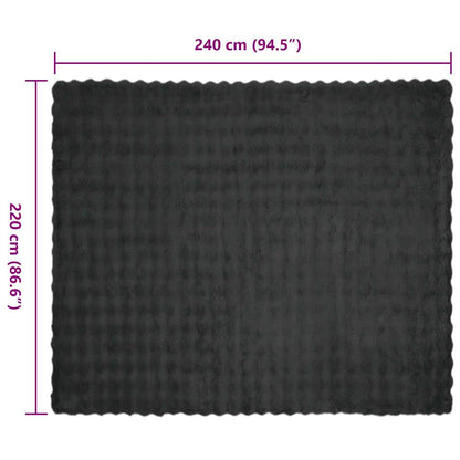 Neppels Konijnenbont Deken 4 pcs Donkergrijs 220 x 240 cm