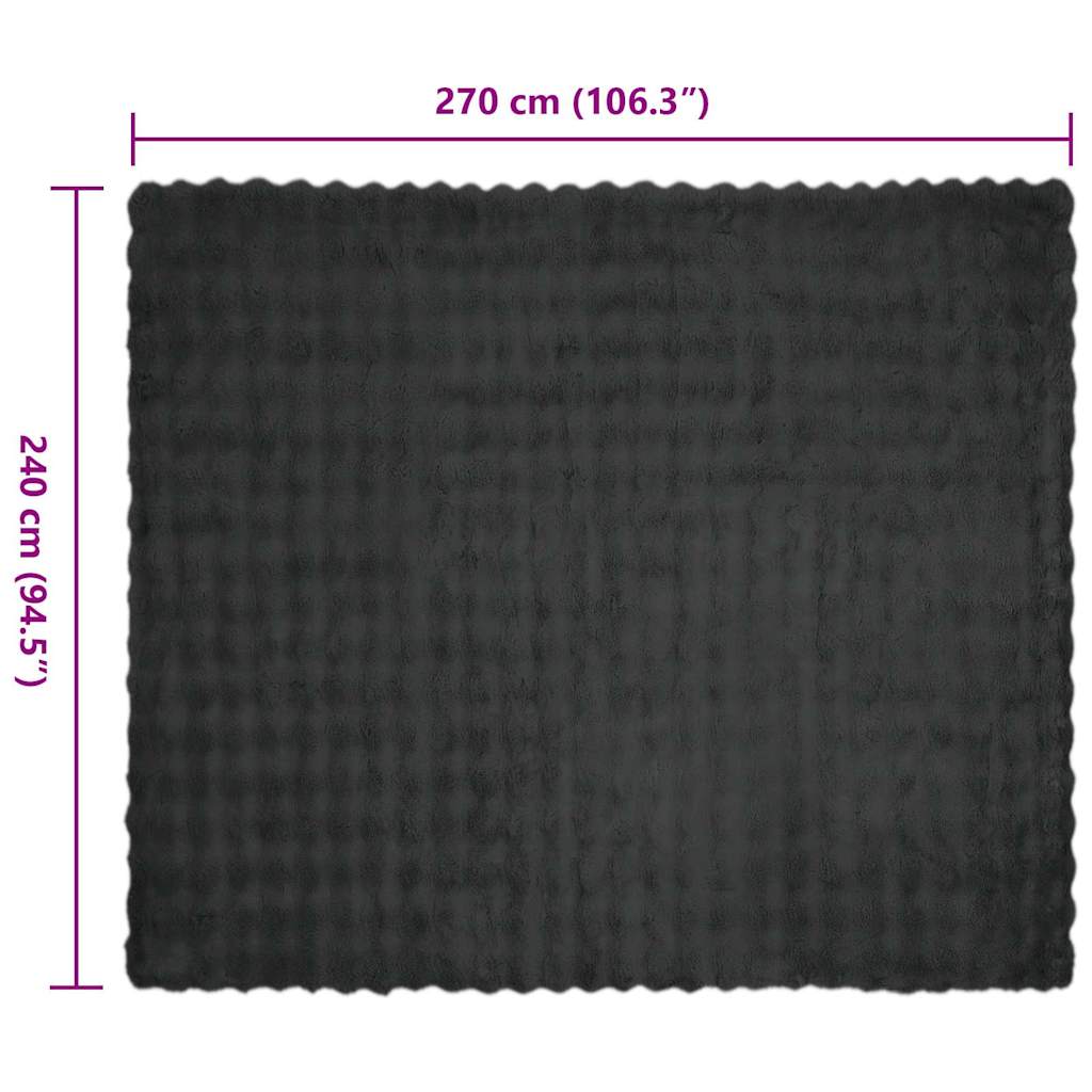 Neppels Konijnenbont Deken 4 pcs Donkergrijs 240 x 270 cm