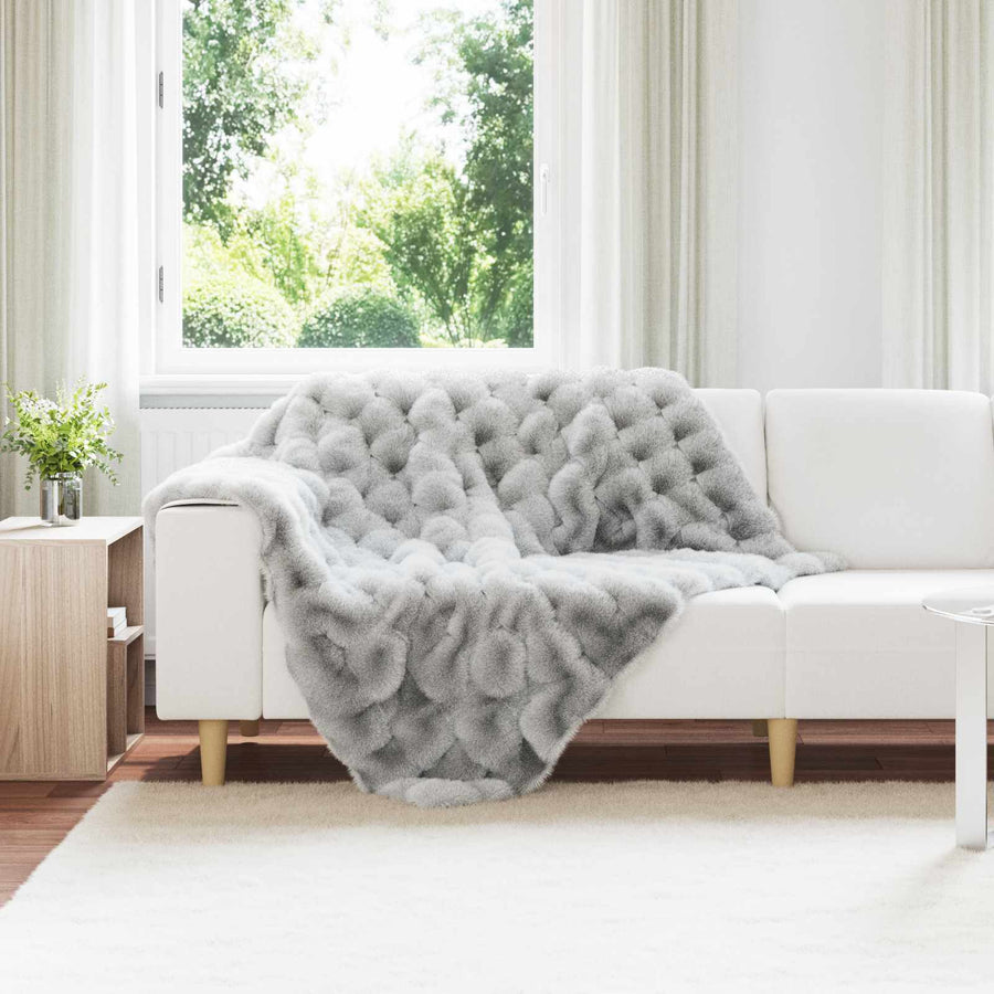 Neppels Konijnenbont Deken Grijs 130 x 150 cm Polyester