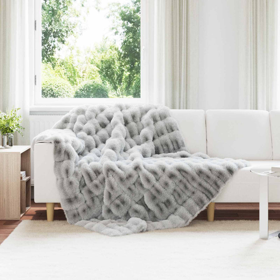 Neppels Konijnenbont Deken Grijs 150 x 220 cm Polyester