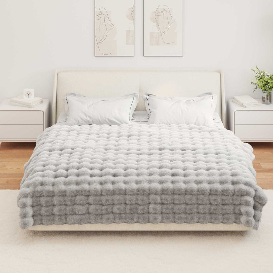 Neppels Konijnenbont Deken Grijs 150 x 220 cm Polyester