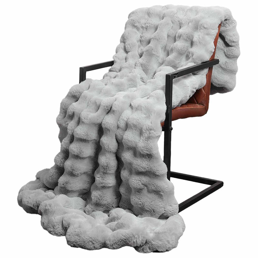 Neppels Konijnenbont Deken Grijs 220 x 240 cm Polyester