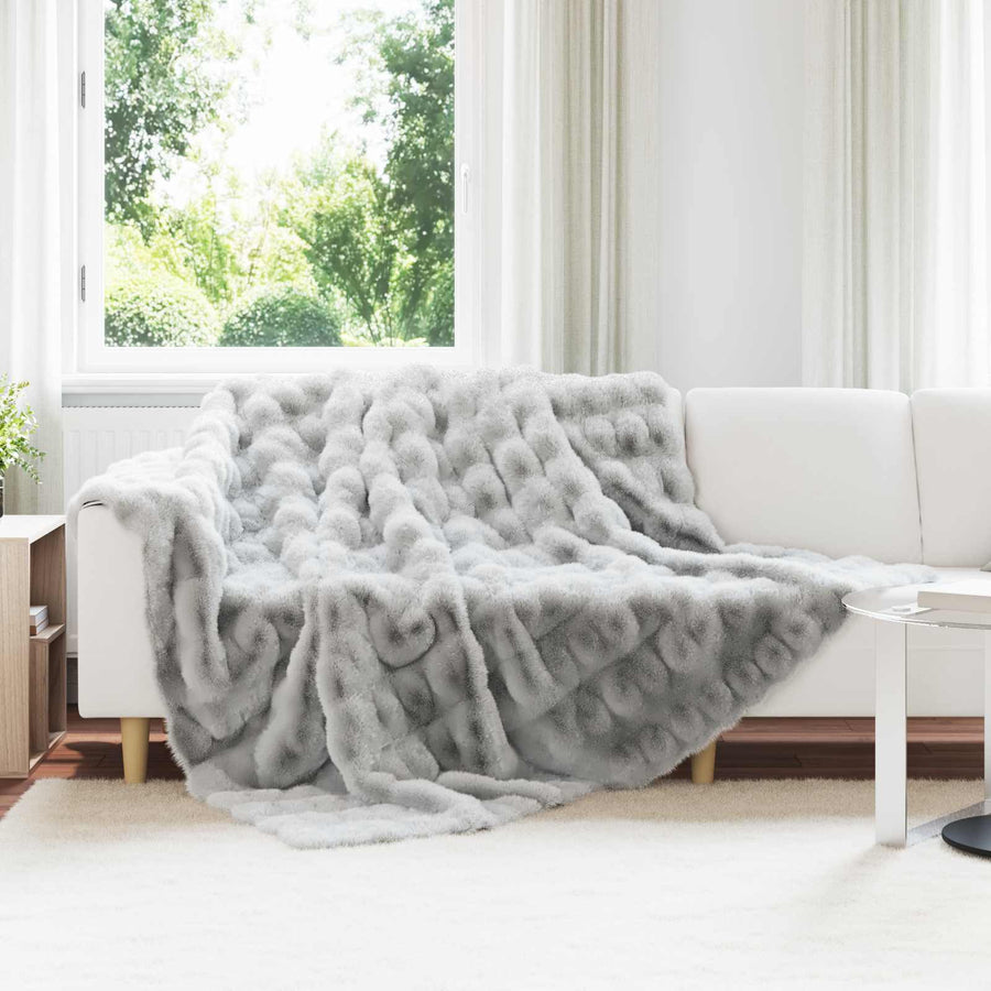 Neppels Konijnenbont Deken Grijs 240 x 270 cm Polyester