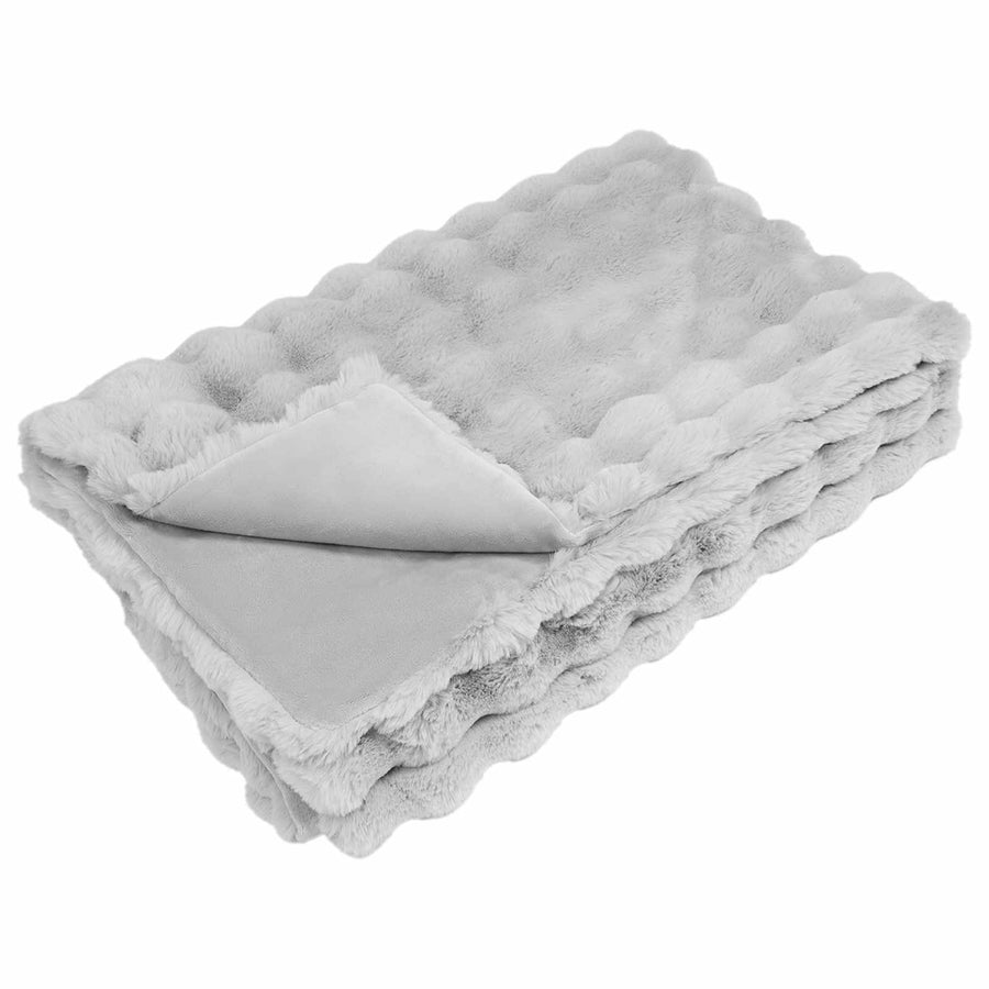 Neppels Konijnenbont Deken Grijs 240 x 270 cm Polyester