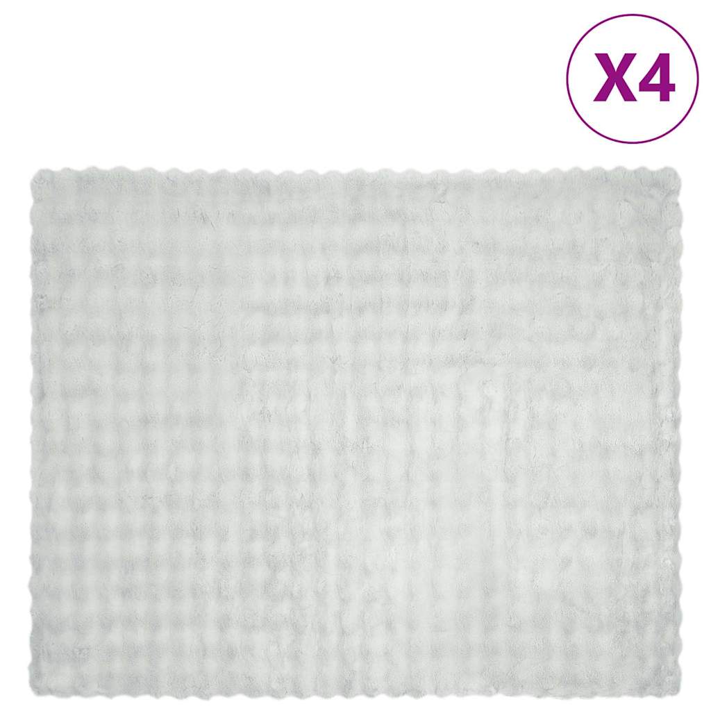Neppels Konijnenbont Deken 4 pcs Grijs 130 x 150 cm Polyester