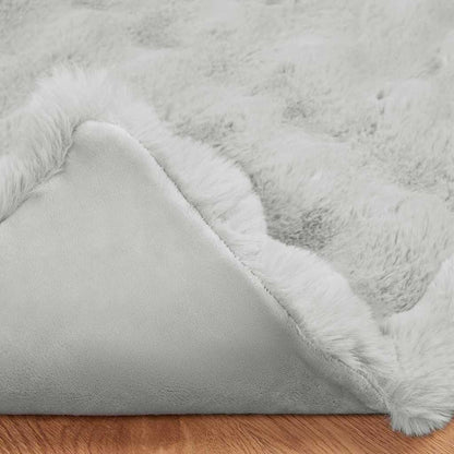 Neppels Konijnenbont Deken 4 pcs Grijs 220 x 240 cm Polyester