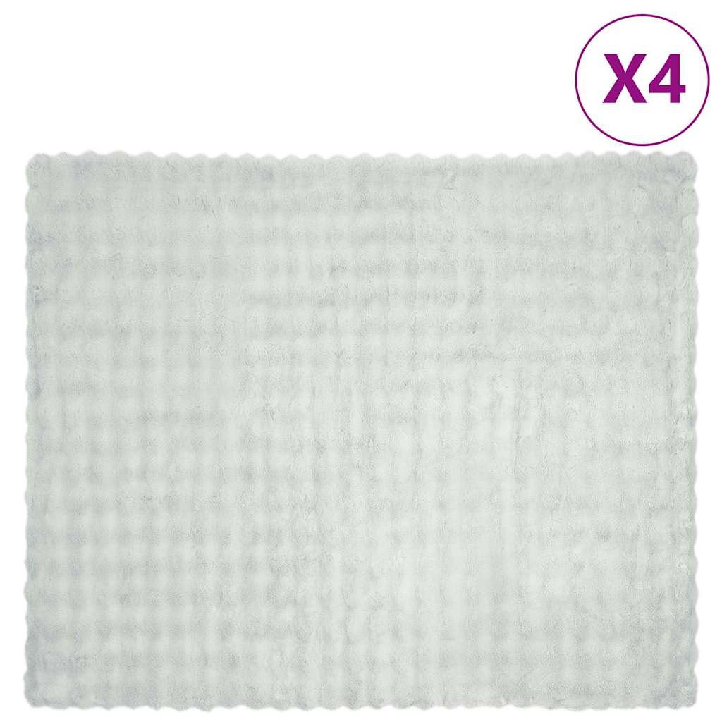 Neppels Konijnenbont Deken 4 pcs Grijs 220 x 240 cm Polyester