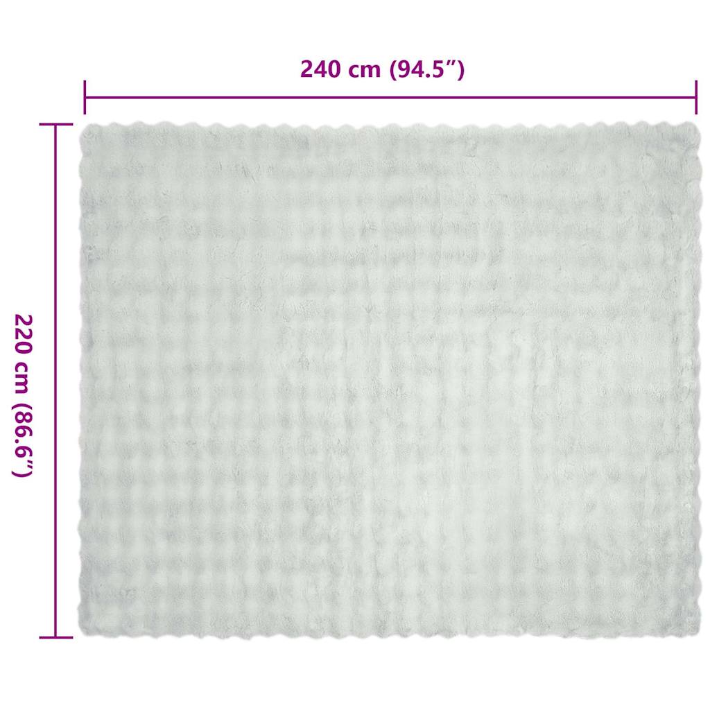 Neppels Konijnenbont Deken 4 pcs Grijs 220 x 240 cm Polyester