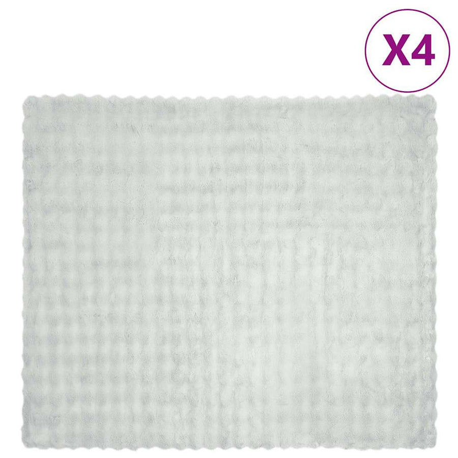 Neppels Konijnenbont Deken 4 pcs Grijs 240 x 270 cm Polyester