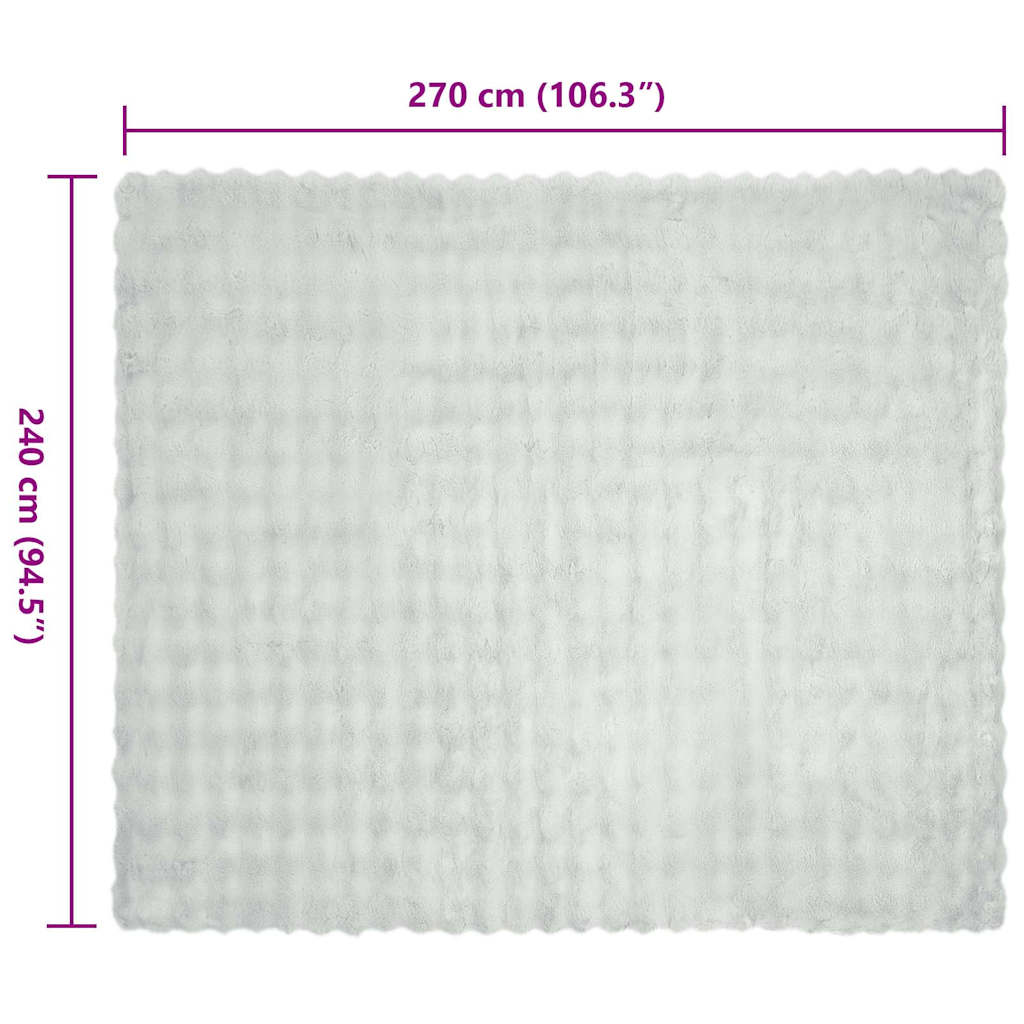 Neppels Konijnenbont Deken 4 pcs Grijs 240 x 270 cm Polyester