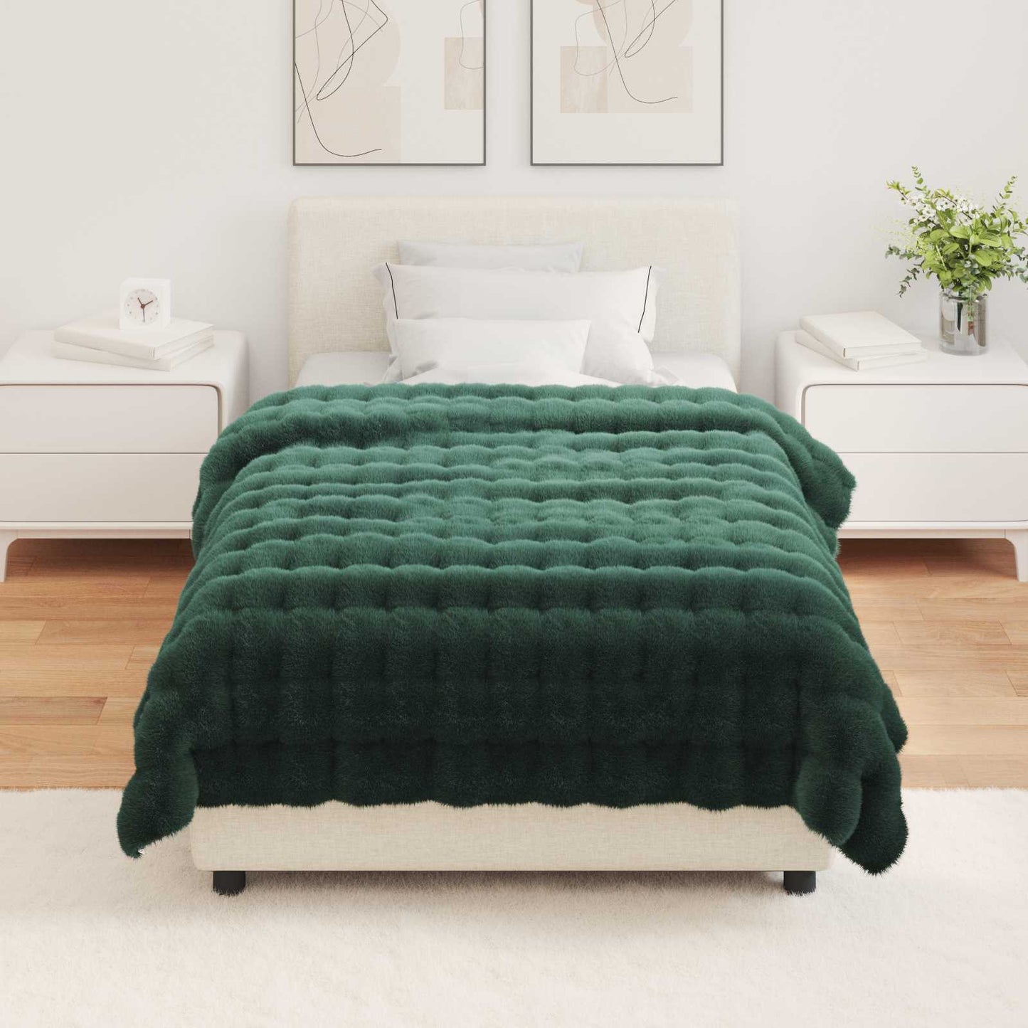 Neppels Konijnenbont Deken Donkergroen 130 x 150 cm Polyester