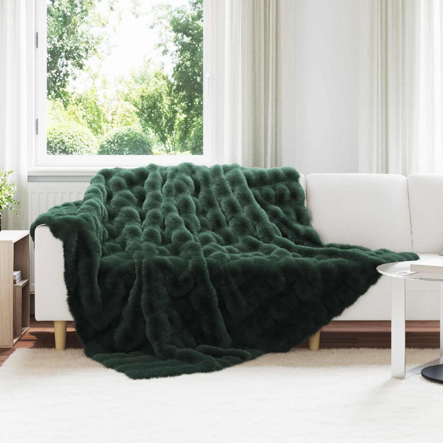 Neppels Konijnenbont Deken Donkergroen 220 x 240 cm Polyester