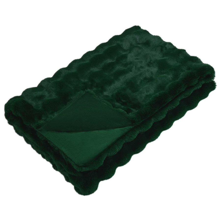 Neppels Konijnenbont Deken Donkergroen 220 x 240 cm Polyester