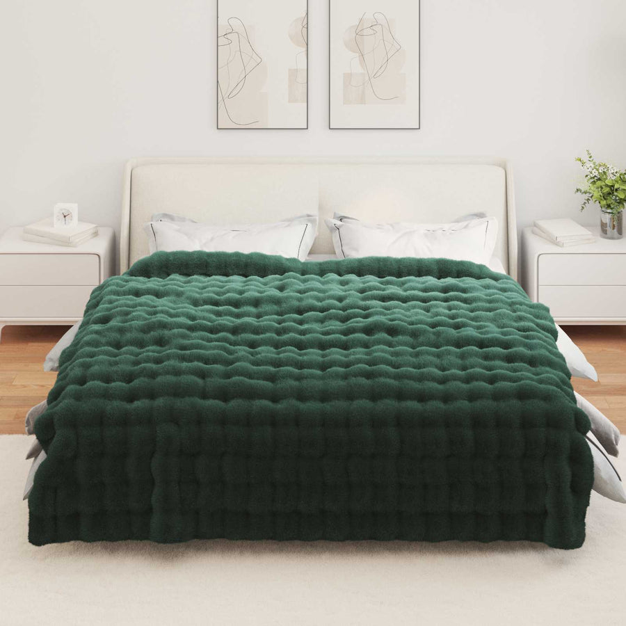 Neppels Konijnenbont Deken Donkergroen 240 x 270 cm Polyester
