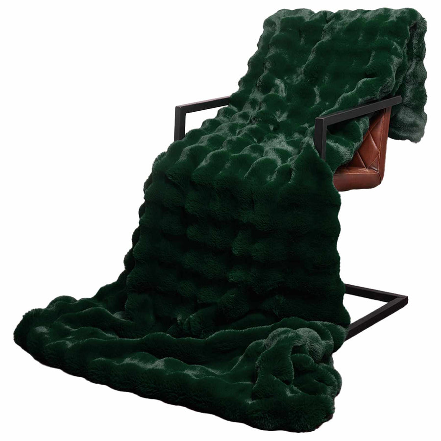 Neppels Konijnenbont Deken Donkergroen 240 x 270 cm Polyester