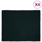 Anti-slip faux rabbit fur blanket Olite 4 pcs Dark green