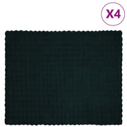 Dekens 4 stuks donkergroen 130x150 cm polyester
