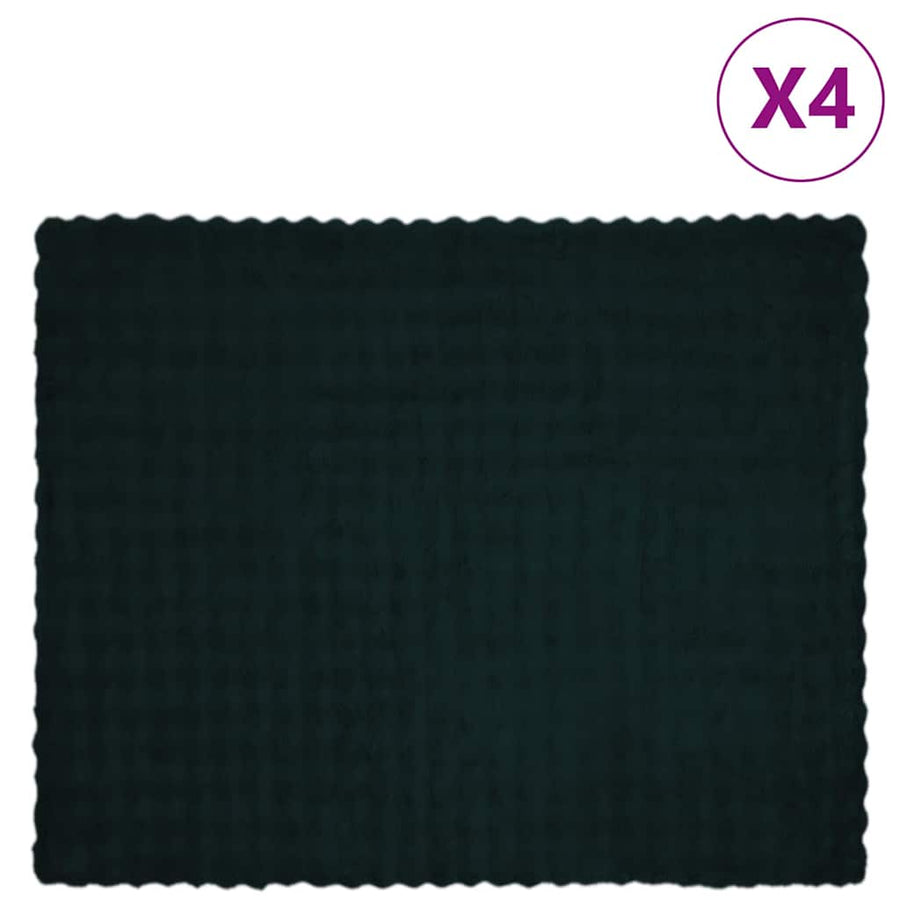 Neppels Konijnenbont Deken 4 pcs Donkergroen 130 x 150 cm