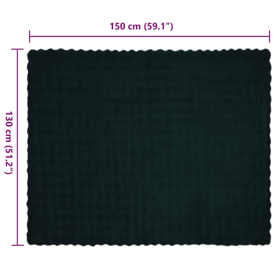 Neppels Konijnenbont Deken 4 pcs Donkergroen 130 x 150 cm