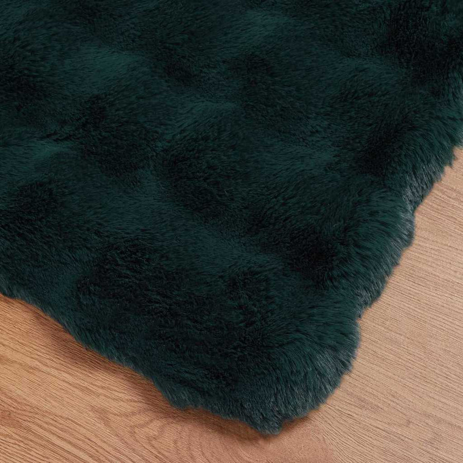 Neppels Konijnenbont Deken 4 pcs Donkergroen 150 x 220 cm